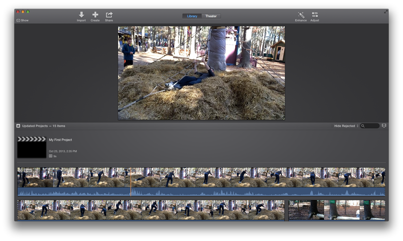 arrang ephotos in imovie 10 to make slide