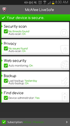 McAfee LiveSafe 2014 Android screenshot