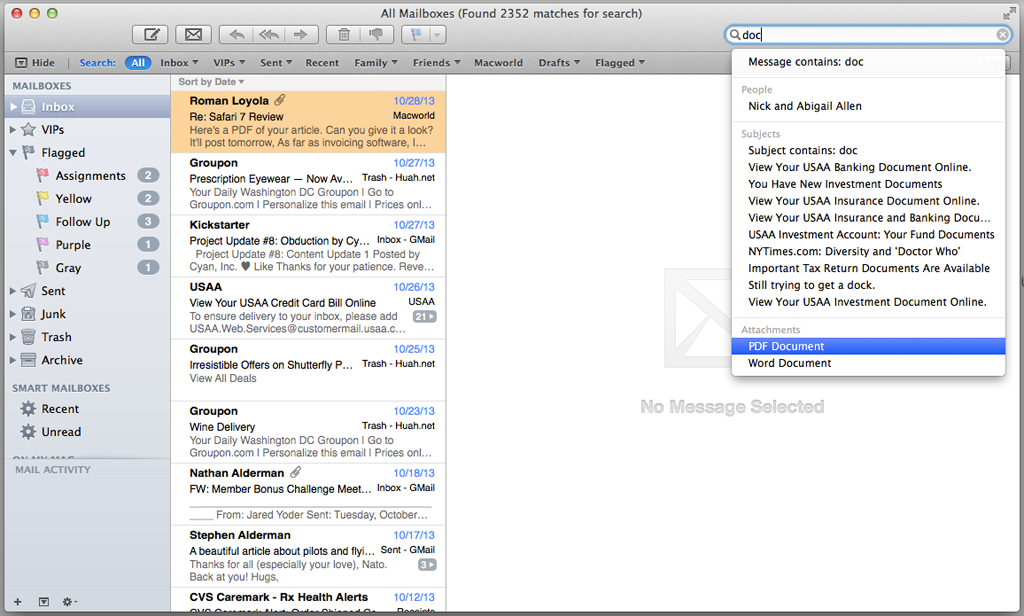 apple mail download attachments