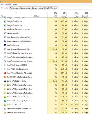 Windows background processes