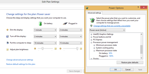 Windows Power Plan Settings