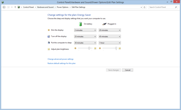 Windows 8 Power Options