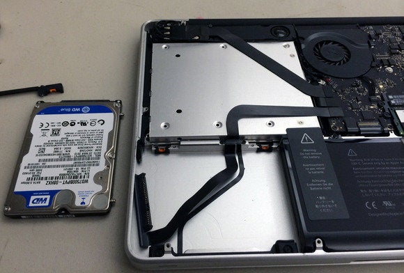Removing a hard drive from a Uniboday MacBook pro