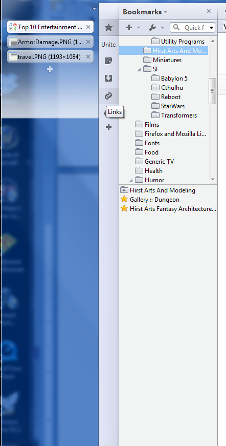 Opera 12 sidebar screenshot