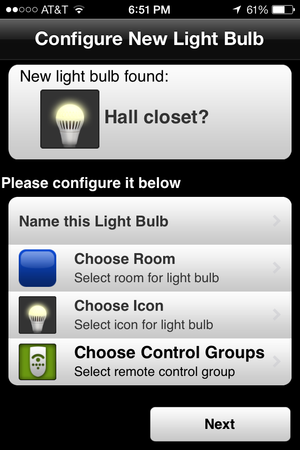 tcp app configure light bulb