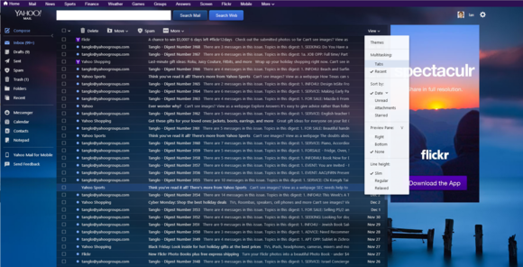 yahoo mail tabs view
