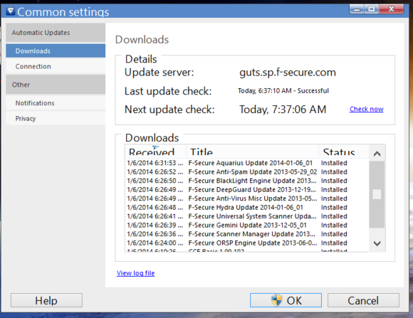 f secure settings