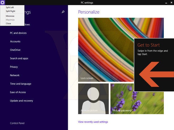 get to start windows 8.1 update 1