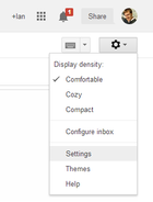 gmail settings cog