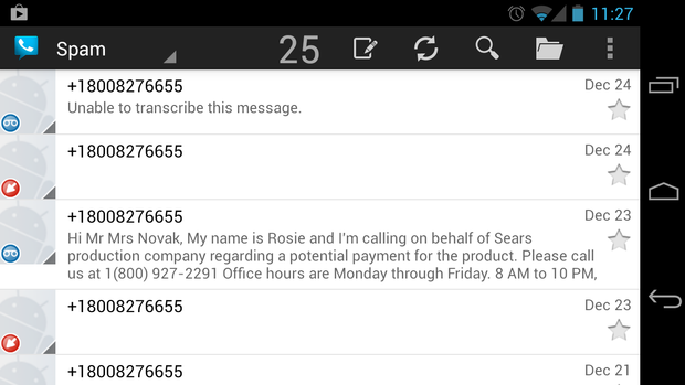 googlevoice spam