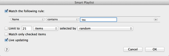 smart playlist tea