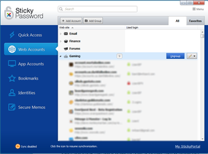 sticky password gaming folder