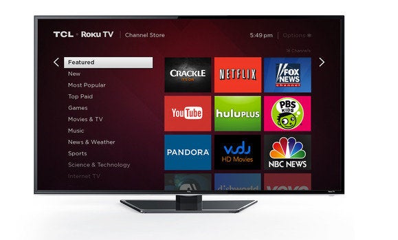 Roku TV channel store on a TCL model