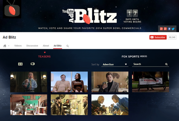 YouTube's Ad Blitz gallery warms up for Super Bowl XLVIII ...