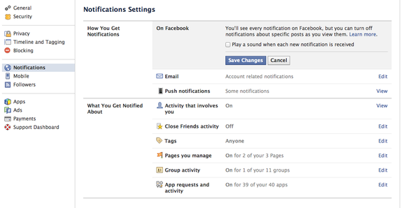 facebook notifications