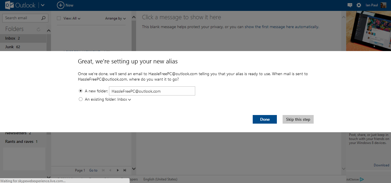 Using Outlook.com with your own domain or current email address - HowTo- Outlook