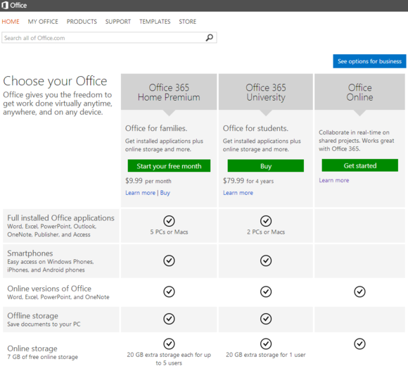 office online screen