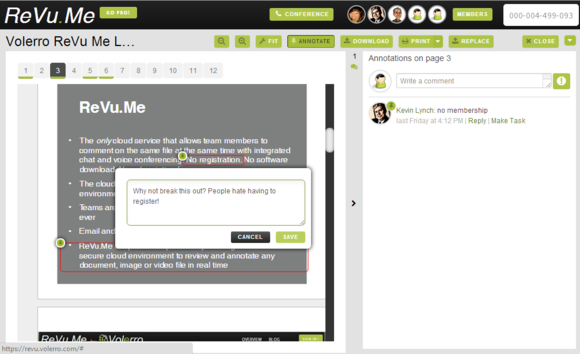 revu.me annotation screen
