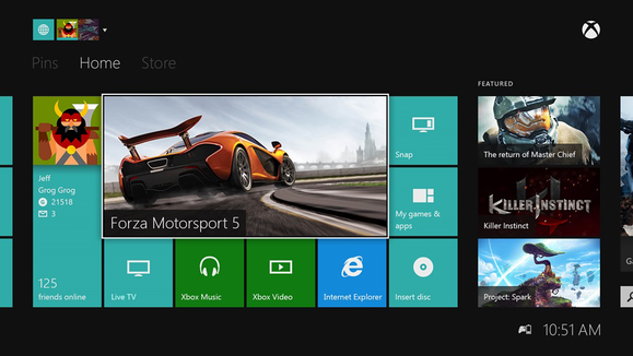xbox one interface