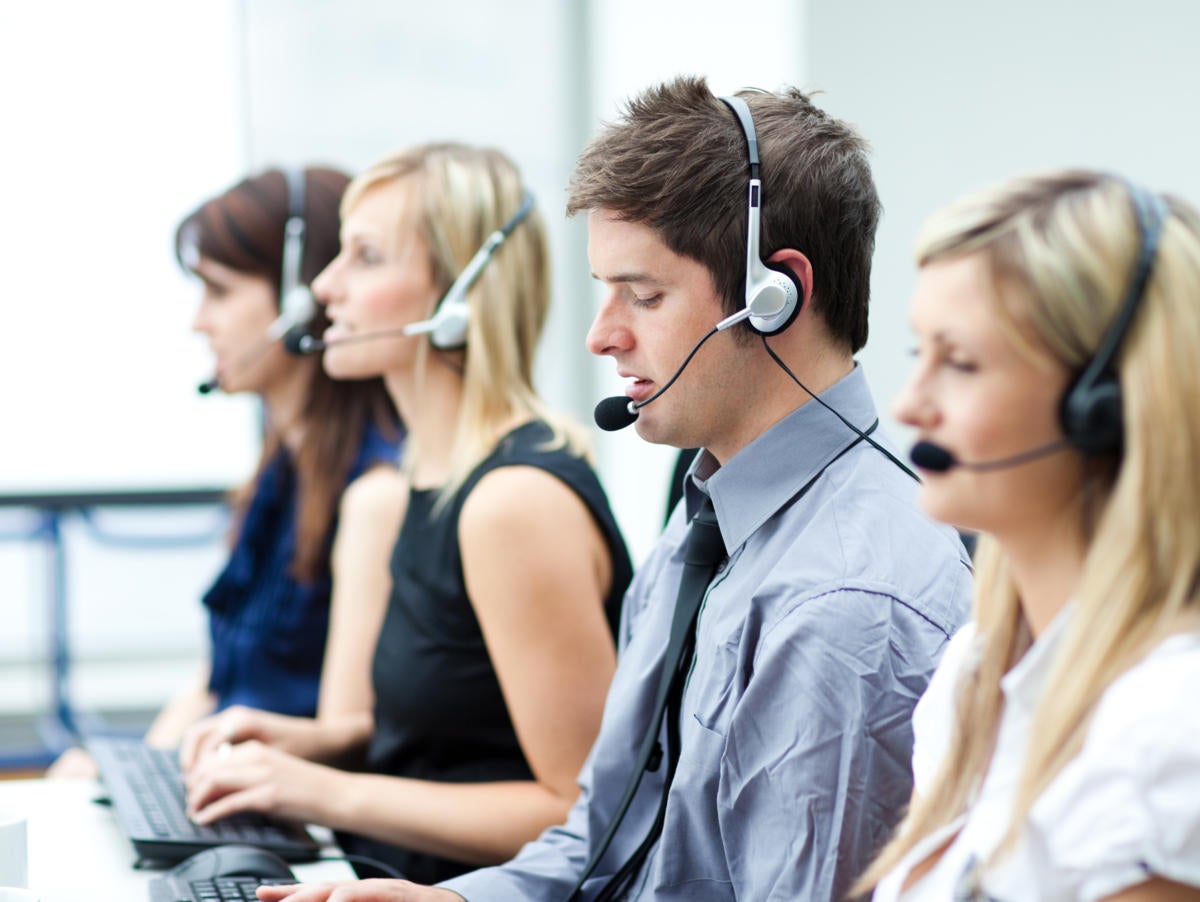People working in a call center 131581032