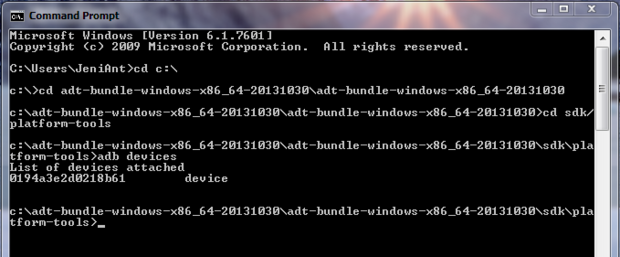 adb device command window
