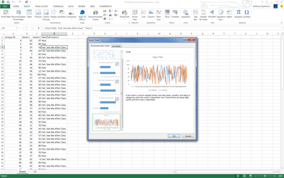 creating charts and recommended charts