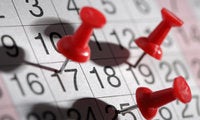 generic calendar pinpoint dates thumbtacks