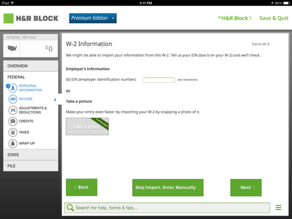 H&R Block 2013 iPad