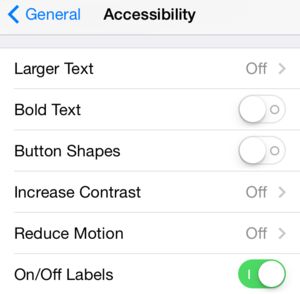 ios71 accessibility settings