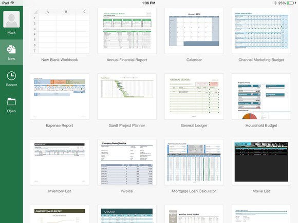 office for ipad excel template