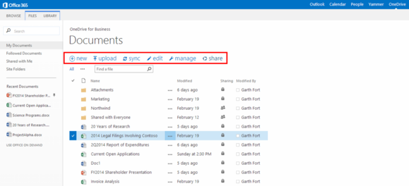 onedrive for business new user screen