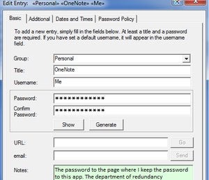 password safe entry gallery