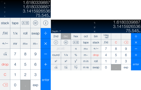 pcalc iphone samurai both orientations