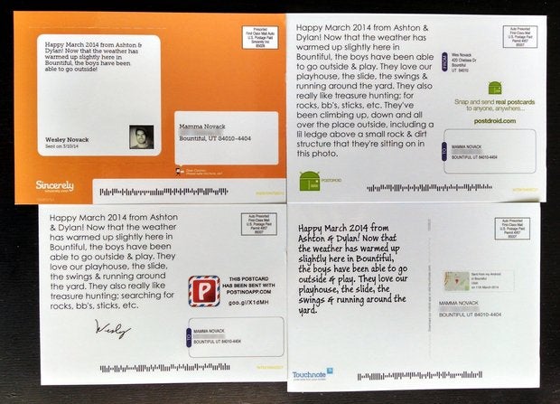 postcards back