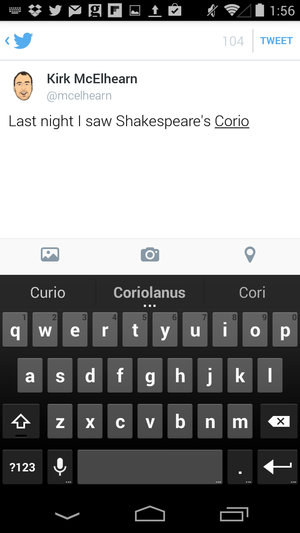 typing suggestions