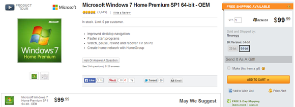 windows 7 home premium newegg