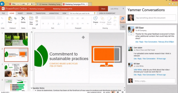 yammer demo social integration
