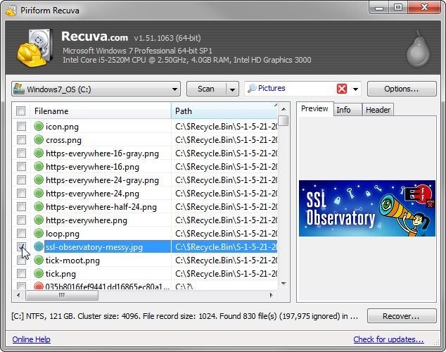 recuva restore deleted files piriform