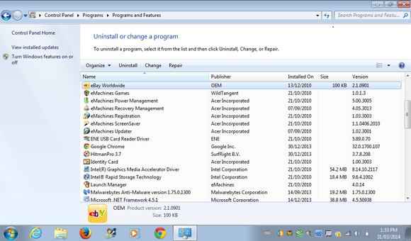 12 control panel installed programs with list of bloatware