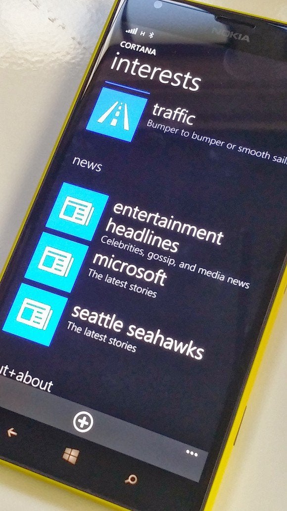 Cortana interests