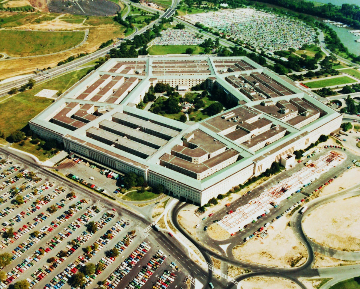 aerial view of pentagon government security dv1282020