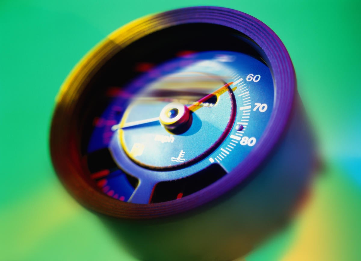 close up of a speedometer unit 57436662