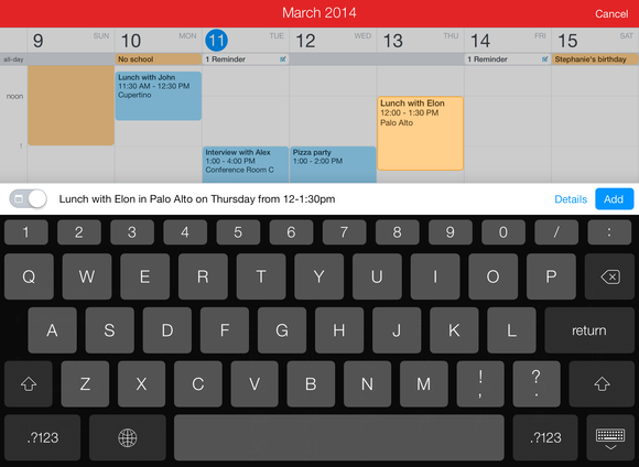 fantastical 2 for ipad new event