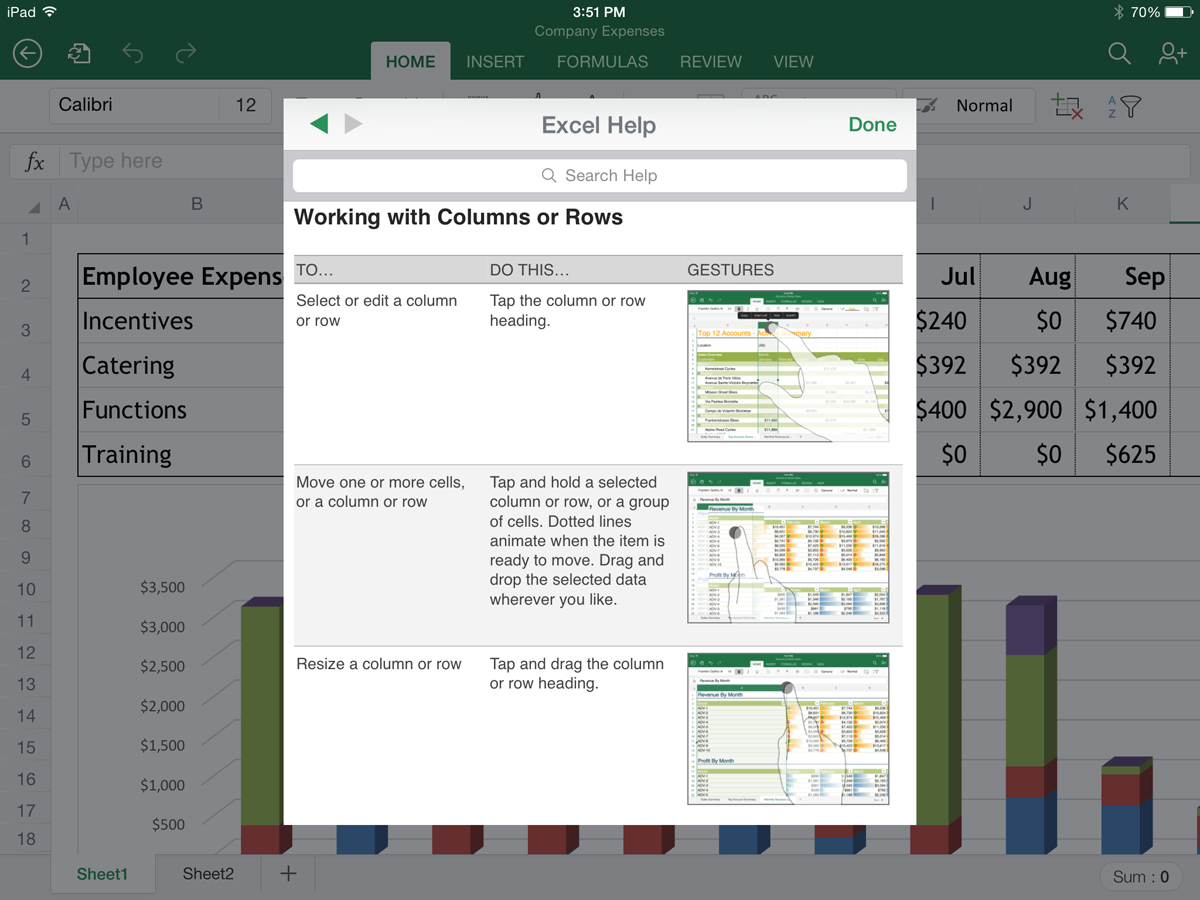 microsoft excel for ipad