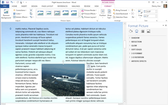 insert image with picture tools