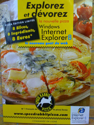 internet explorer 8 pizza ad