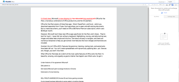 polaris office word document