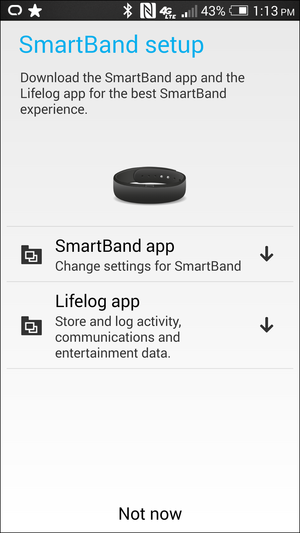 sony lifeband app screen