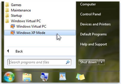 windows virtual pc and windows xp mode