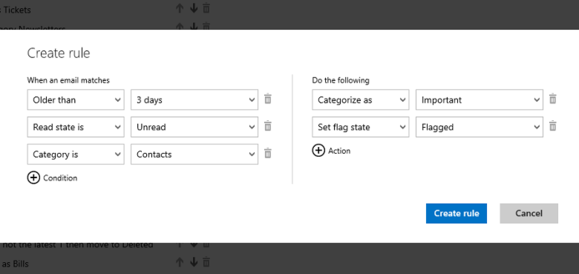 Outlook advanced rules body